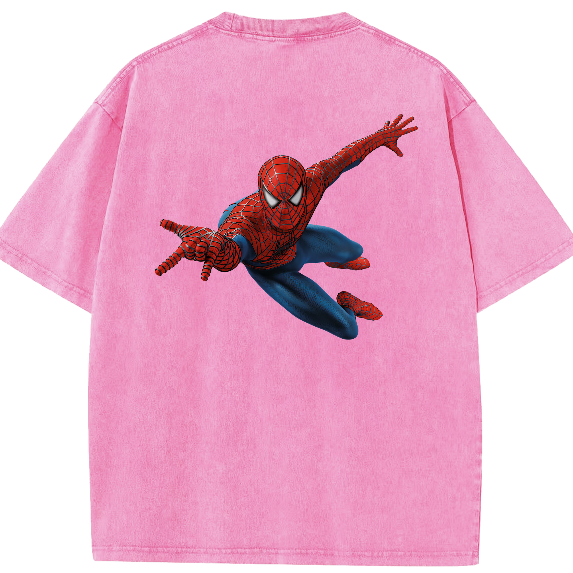 （画像用） Spider Man スパイダーマン 綿100% ヴィンテージ風 半袖Tシャツ（背面プリント）